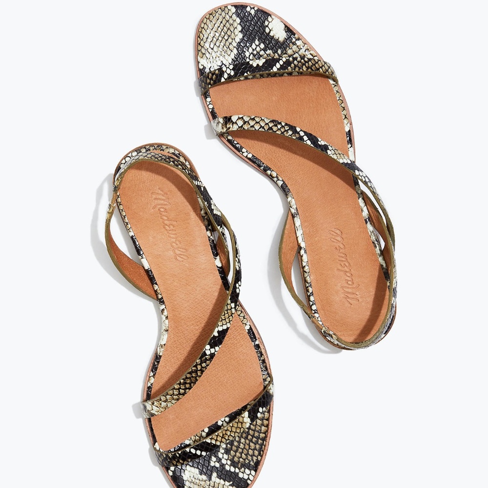 Madewell Heidi Slingback Sandal in Snake Embossed Leather